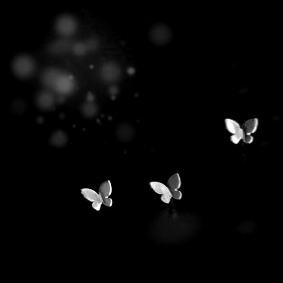 Minimalist Earrings Tiny Butterfly Earrings Studs - Picture 1 of 6